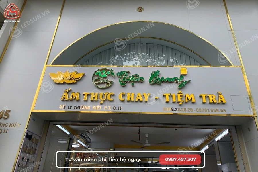 bảng hiệu alu chữ nổi phong cách hiện đại