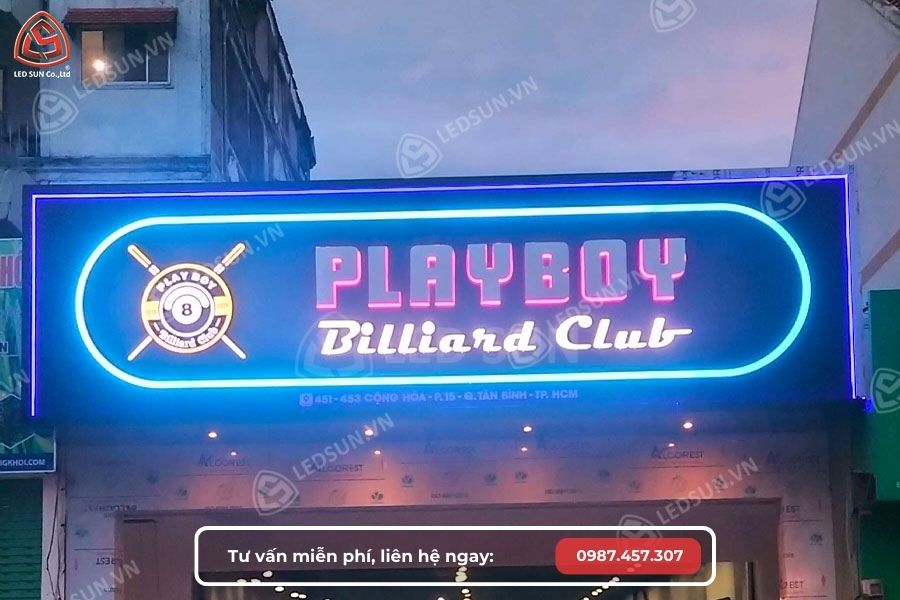 bảng hiệu alu chữ nổi đèn led