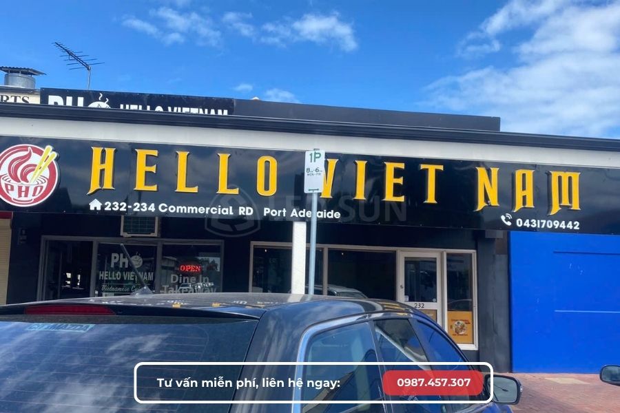 Chữ nổi inox mặt alu