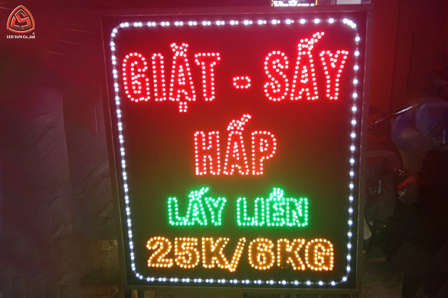 bảng hiệu giặt sấy đèn led